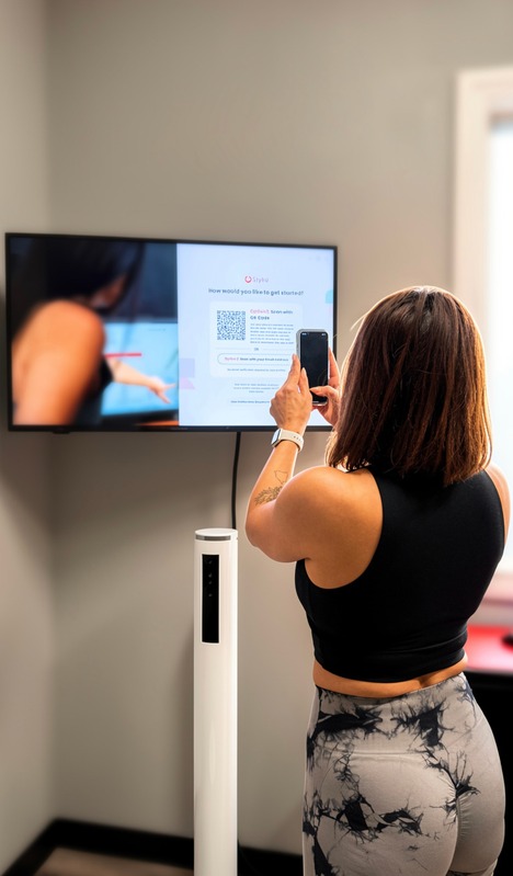 Member taking part in a guided body scanning session